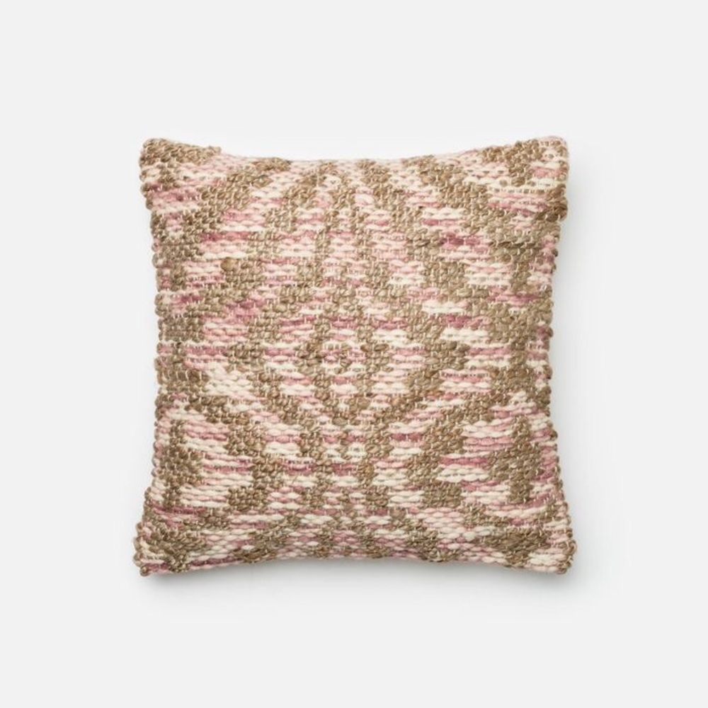 NWT Loloi 18x18 Lilac/Beige down/jute pillow